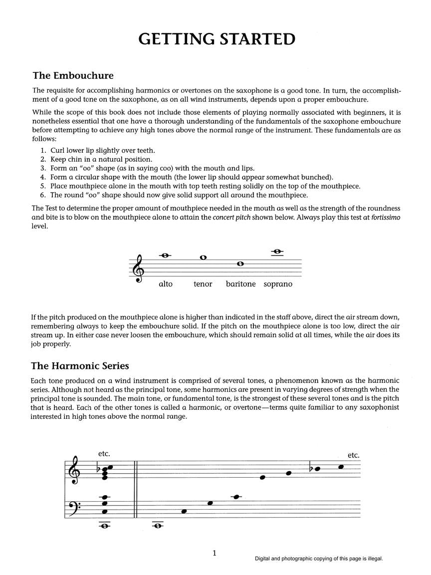 Rousseau: Saxophone High Tones