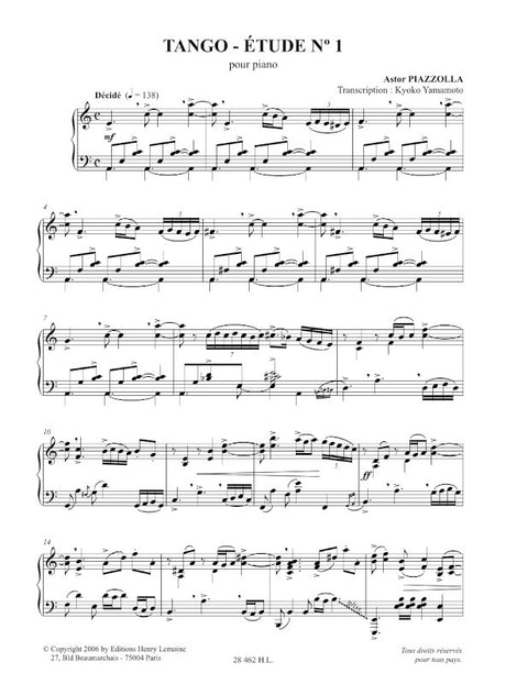 Piazzolla: Tango-Études (for piano)