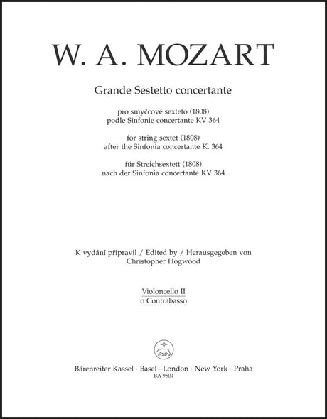 Mozart: Grande sestetto concertante (arr. for string sextet)