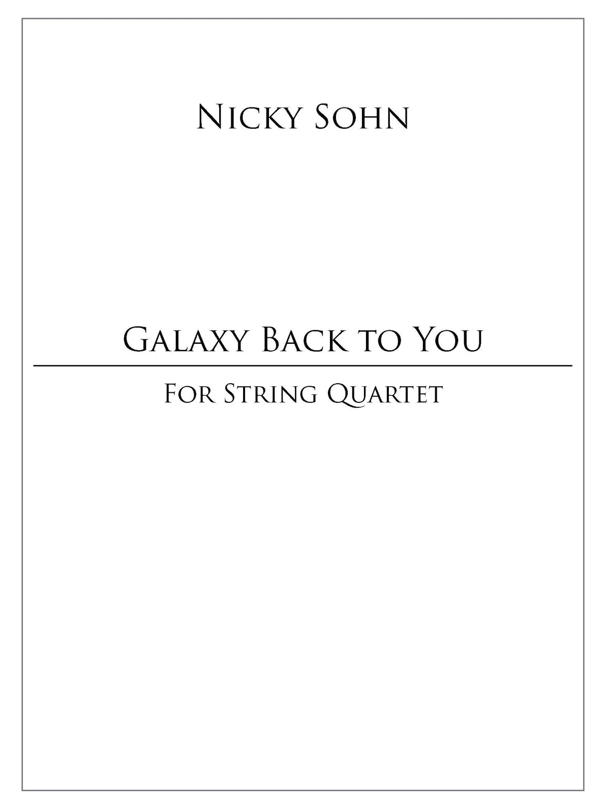 Sohn: Galaxy Back to You