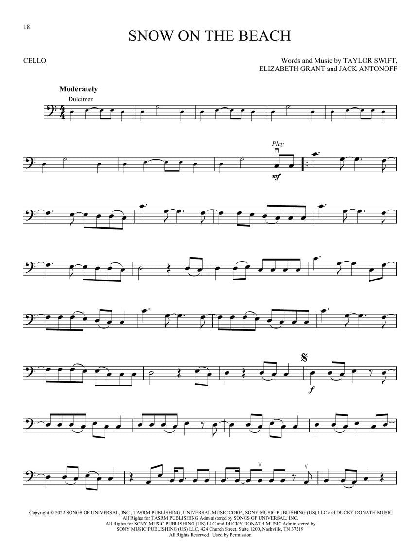 Taylor Swift: Selections from Midnights & The Tortured Poets Department - Cello