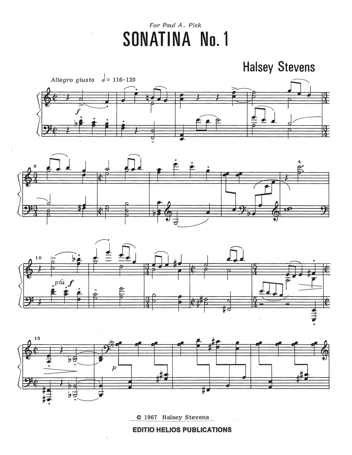 Stevens: Piano Sonatina No. 1