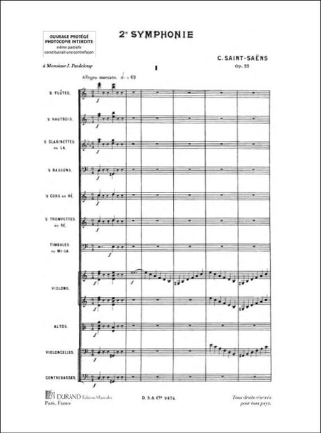 Saint-Saëns: Symphony No. 2 in A Minor, Op. 55