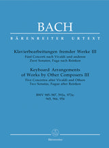 Bach: Keyboard Arrangements of Works by Other Composers - Volume 3 (BWV 985-987, 592a, 972a)