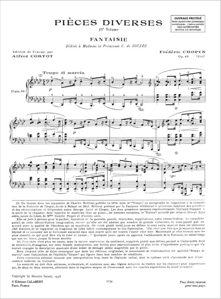 Chopin: Diverse Pieces – Volume 1 – Ficks Music