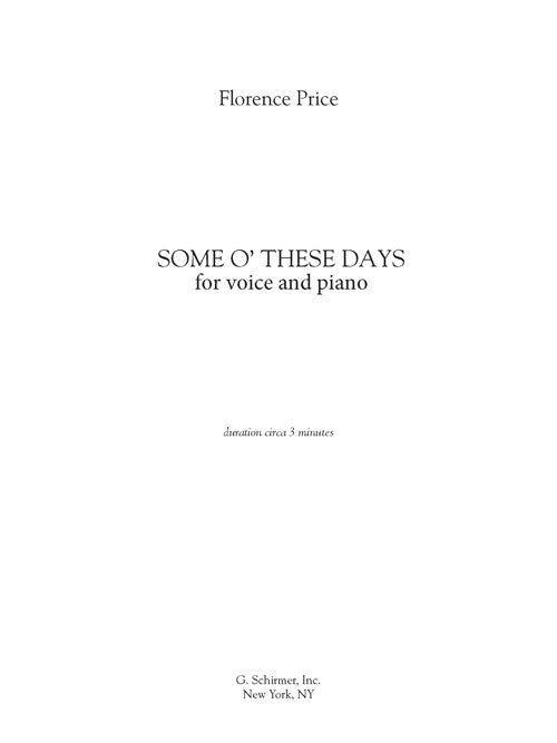 Price: Some o' These Days