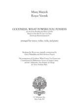 Mazzoli: Goodness, What Powers You Possess (Version for Tenor & Ensemble)