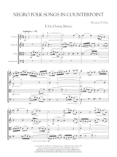 Price: Negro Folk Songs in Counterpoint