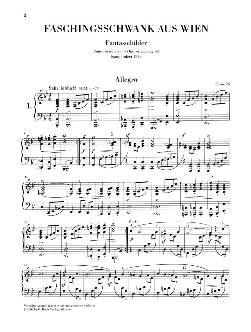 A Defferent Schumann　Vol.1　ヴェンツァーゴ、カシオーリ Schumann: Carnival of Vienna, Op. 26 – Ficks Music