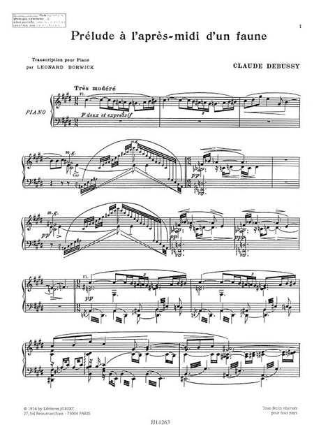 Debussy: Prélude à l'après-midi d'un faune (transc. for piano)