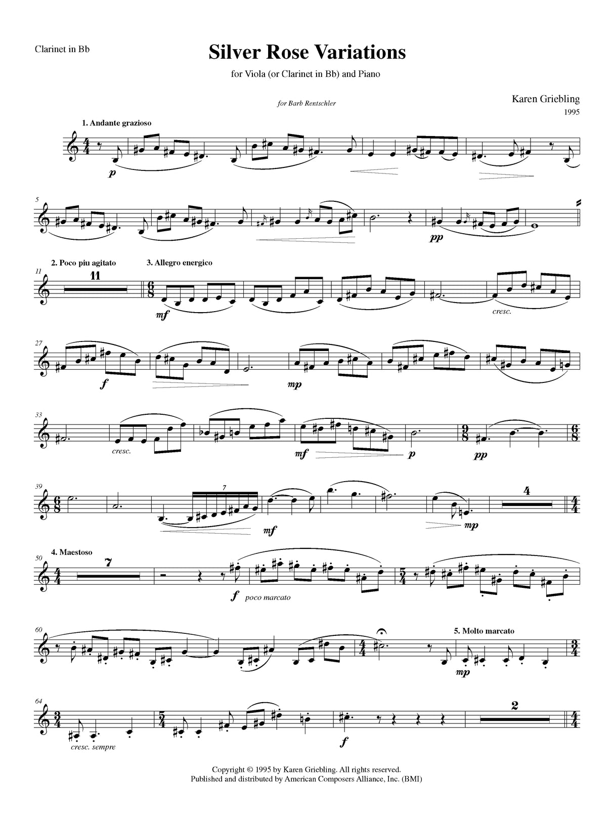 Griebling: Silver Rose Variations