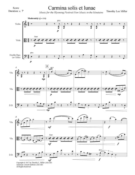 Miller: Carmina solis et lunae