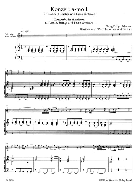 Telemann: 3 Violin Concertos, TWV 51:a1, 51:D9, and 51:g1