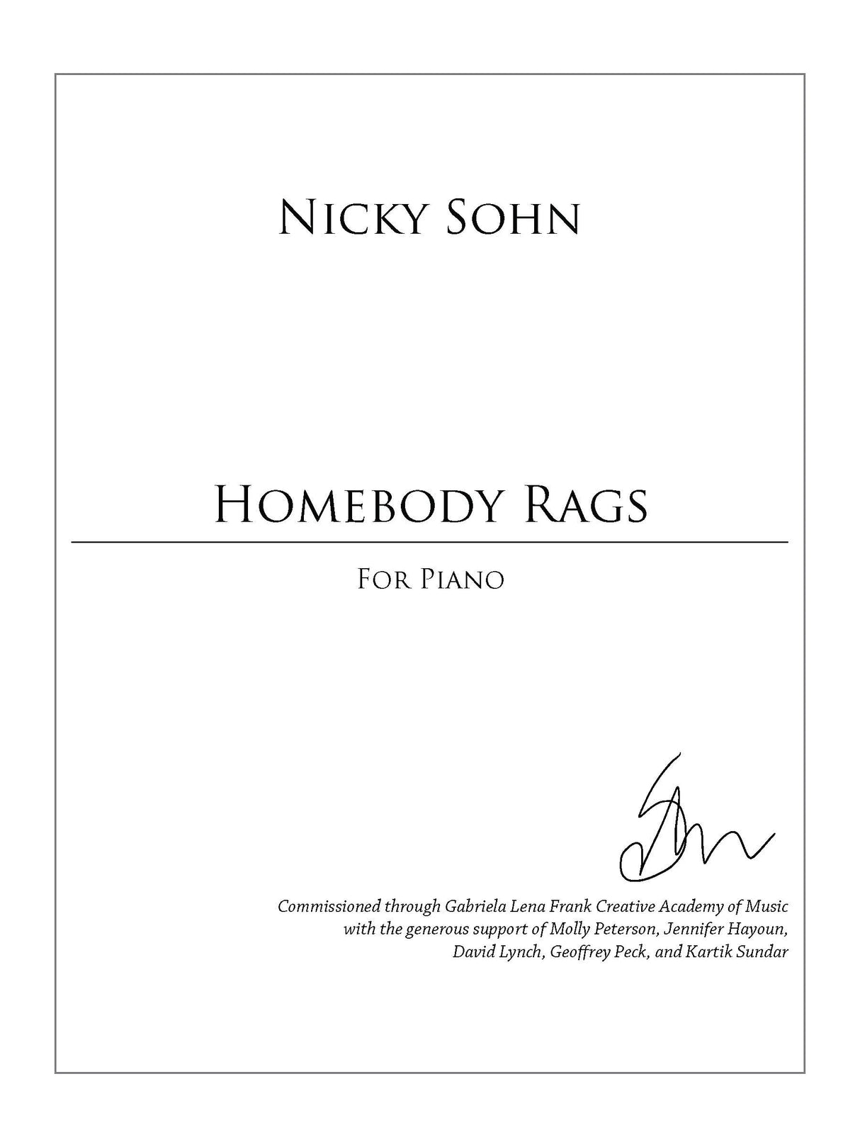 Sohn: Homebody Rags
