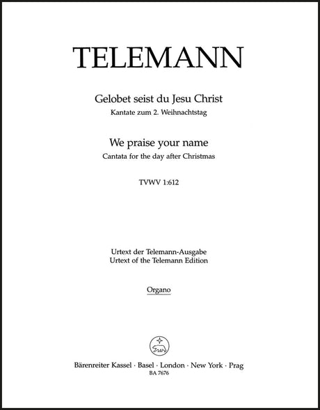 Telemann: Gelobet seist du Jesu Christ, TWV 1:612