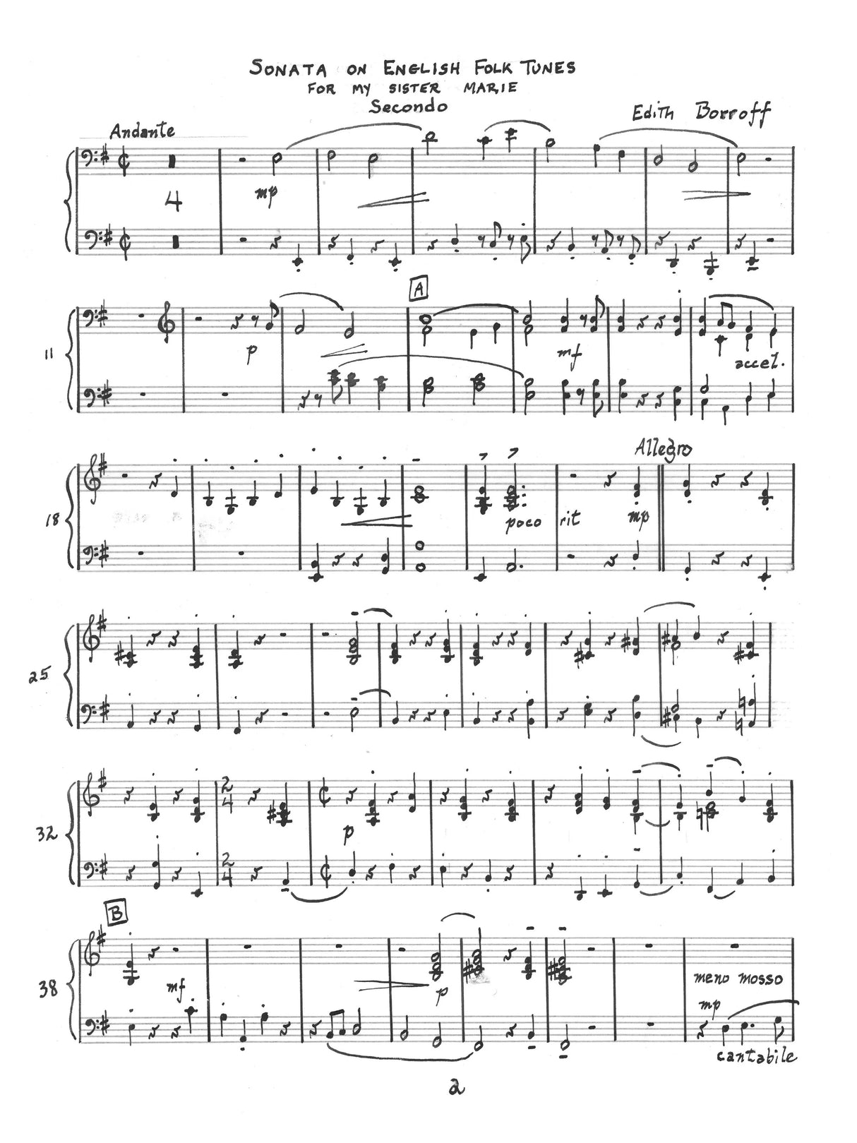 Borroff: Sonata on English Folk Songs