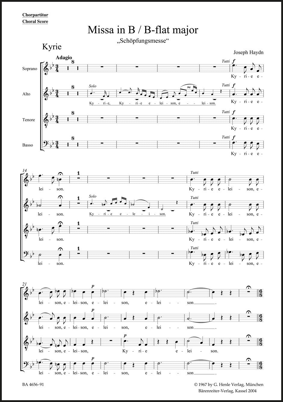 Haydn: Missa solemnis in B-flat Major, Hob. XXII:13