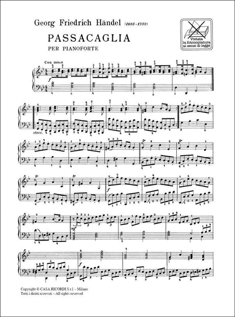 Handel: Passacaglia from Suite in G Minor, HWV 432