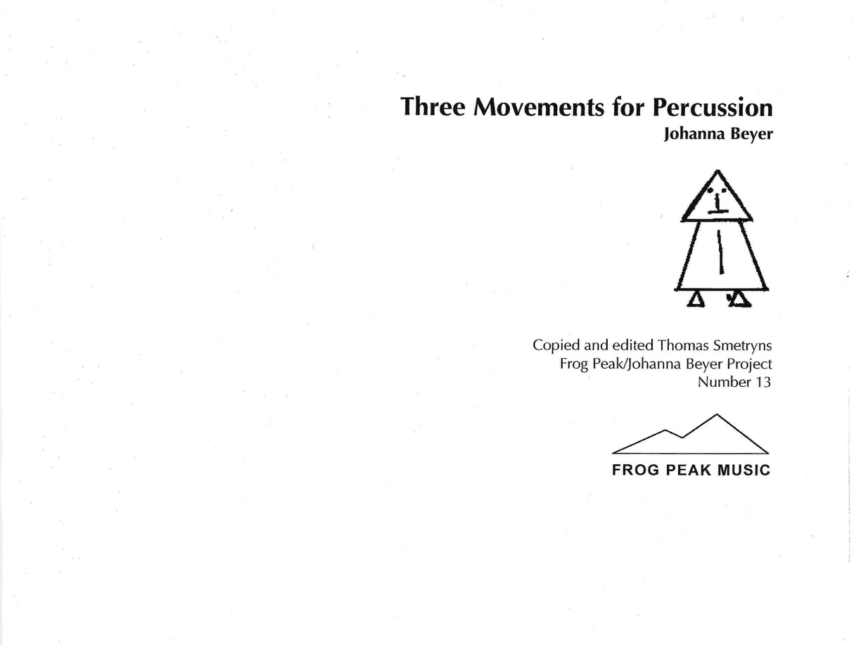 J.M. Beyer: 3 Movements for Percussion