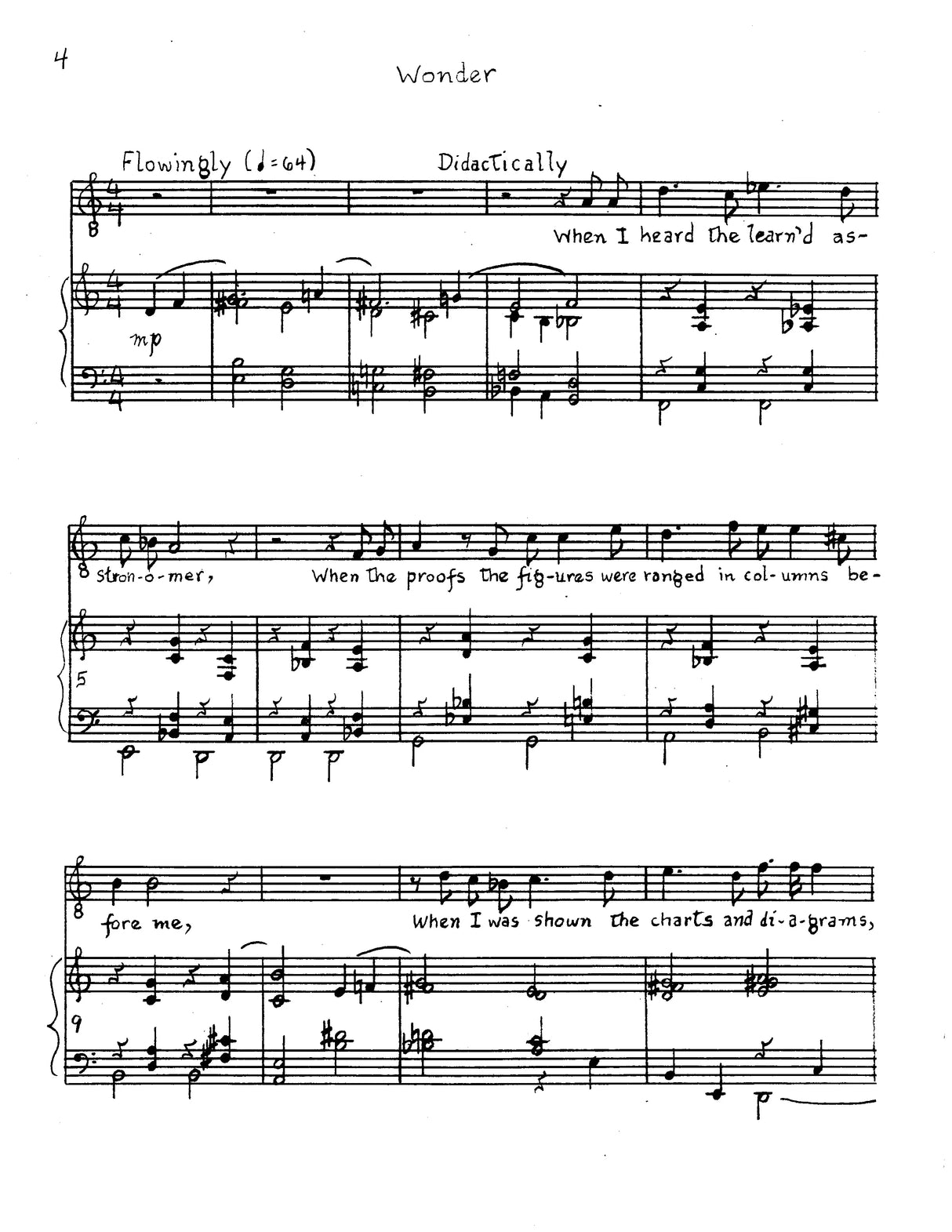 Borroff: Five Whitman Songs