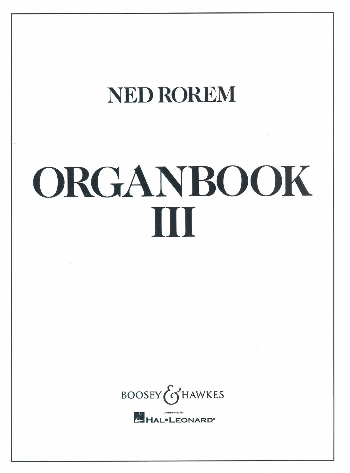 Rorem: Organbook III