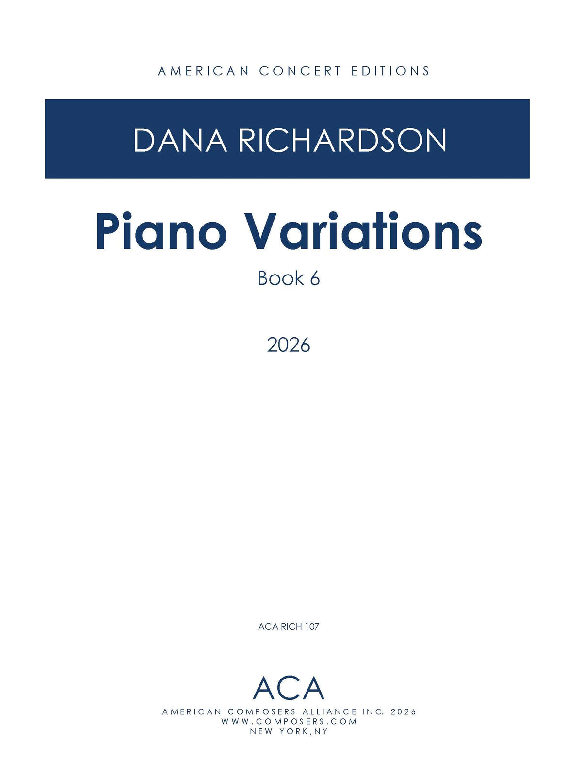 D. Richardson: Piano Variations - Book 6