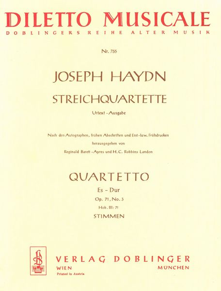 Haydn: String Quartet in E-flat Major, Hob. III:71, Op. 71, No. 3