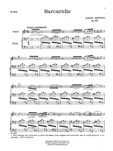 Alkan: Barcarolle, Op. 65, No. 6 (arr. for violin & piano)