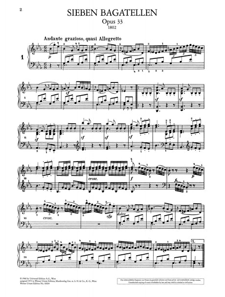 Beethoven: Bagatelles, Opp. 33, 119, 126