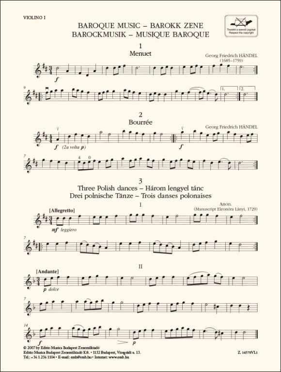 Sheet music composed by Georg Philipp Telemann (1681-1767) – Ficks