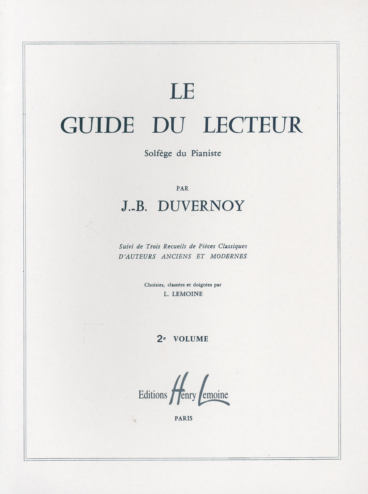 Duvernoy: Le Guide de lecteur, Op. 281 - Volume 2 (64 pièces)