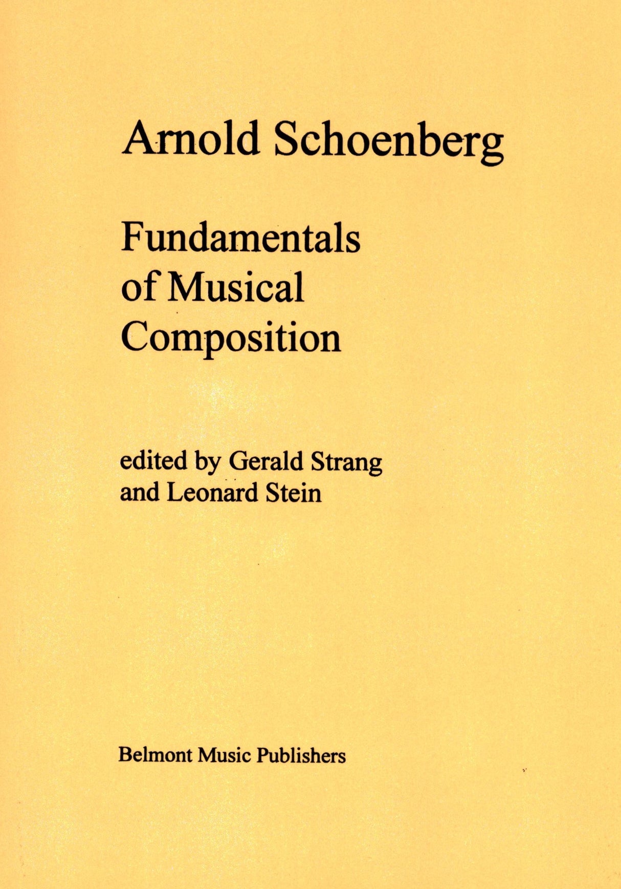 Fundamentals of Musical Composition