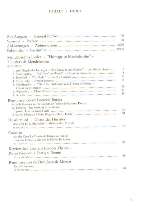 Liszt: Free Arrangements V