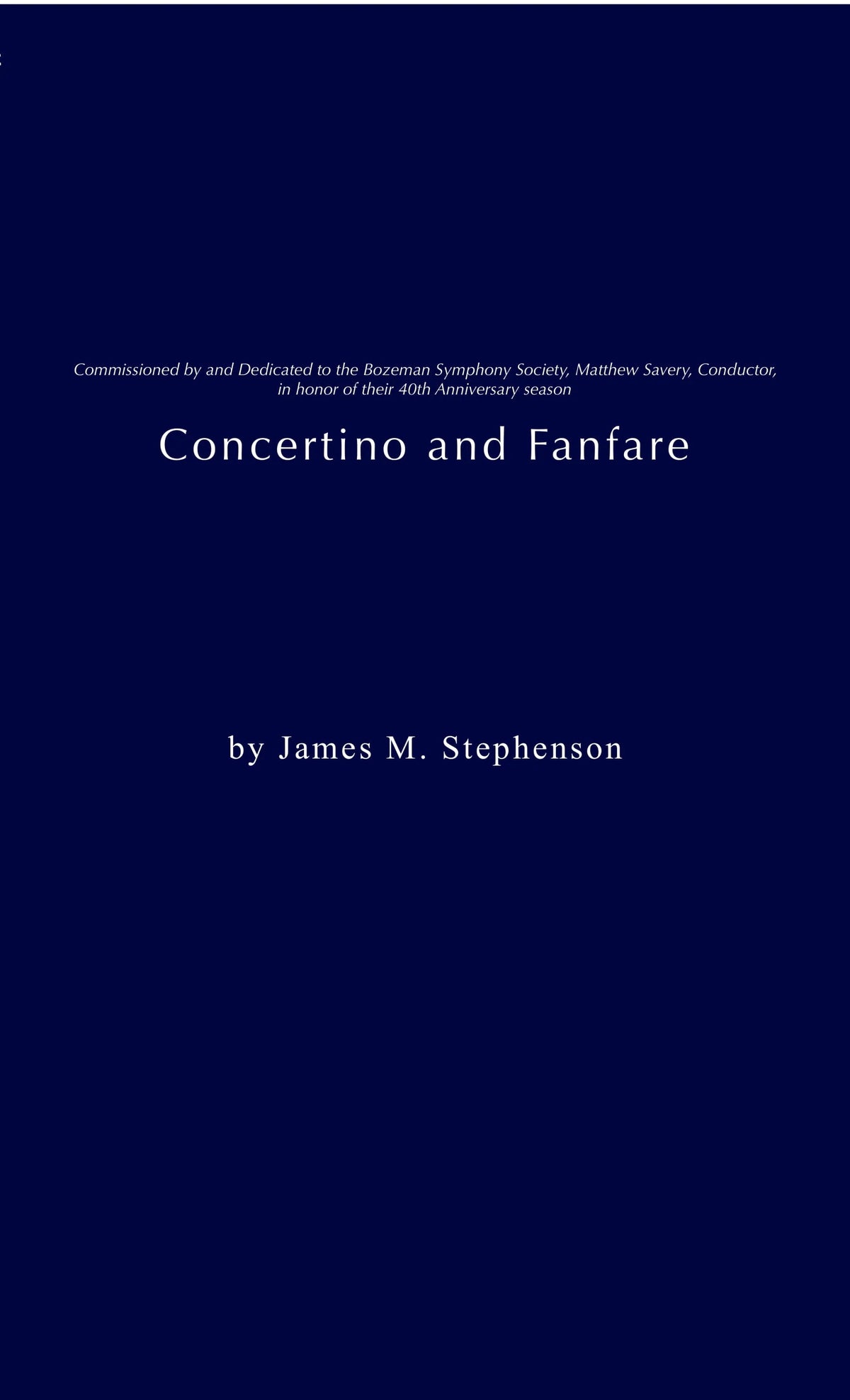 Stephenson: Concertino and Fanfare