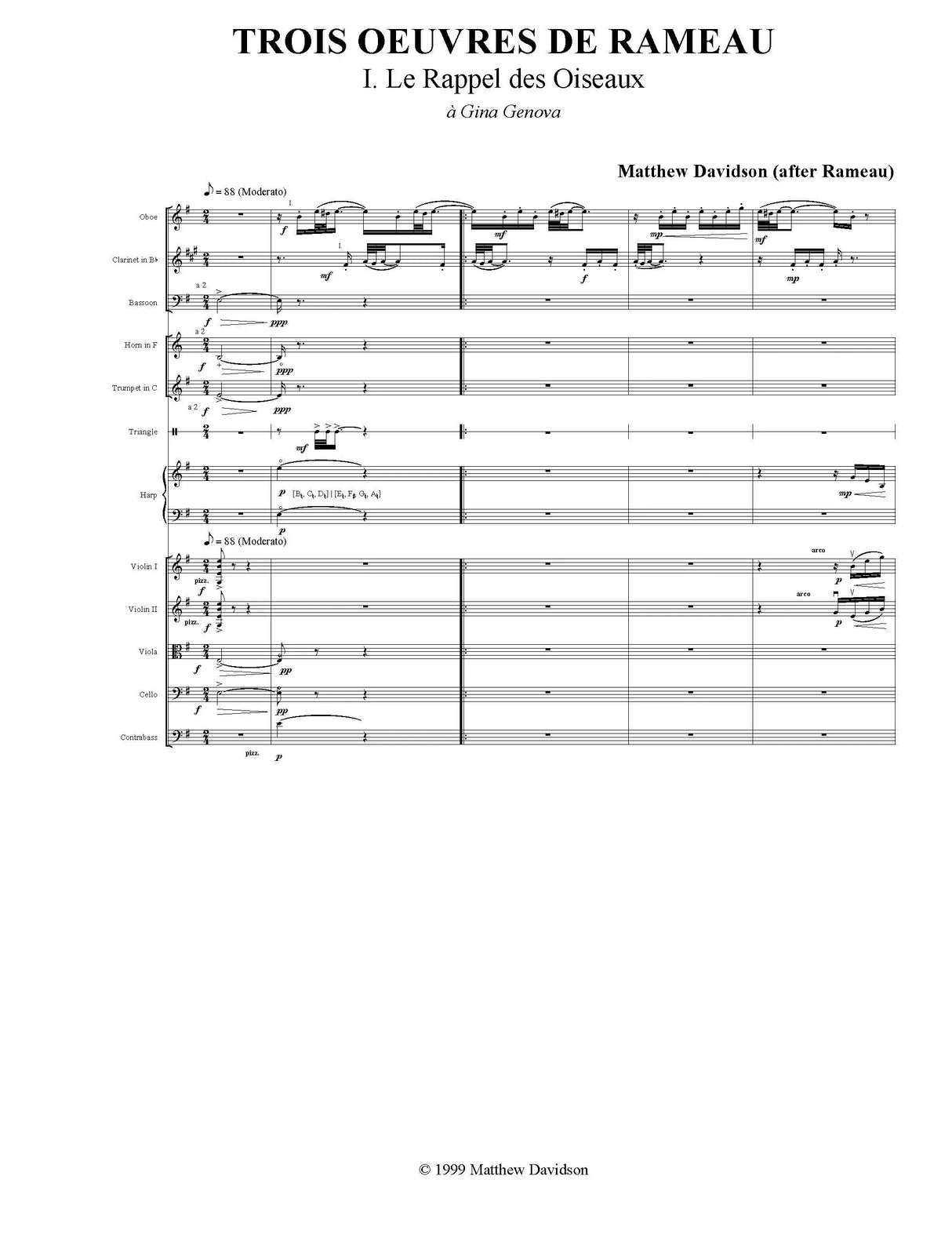 Davidson: Trois Oeuvres De Rameau