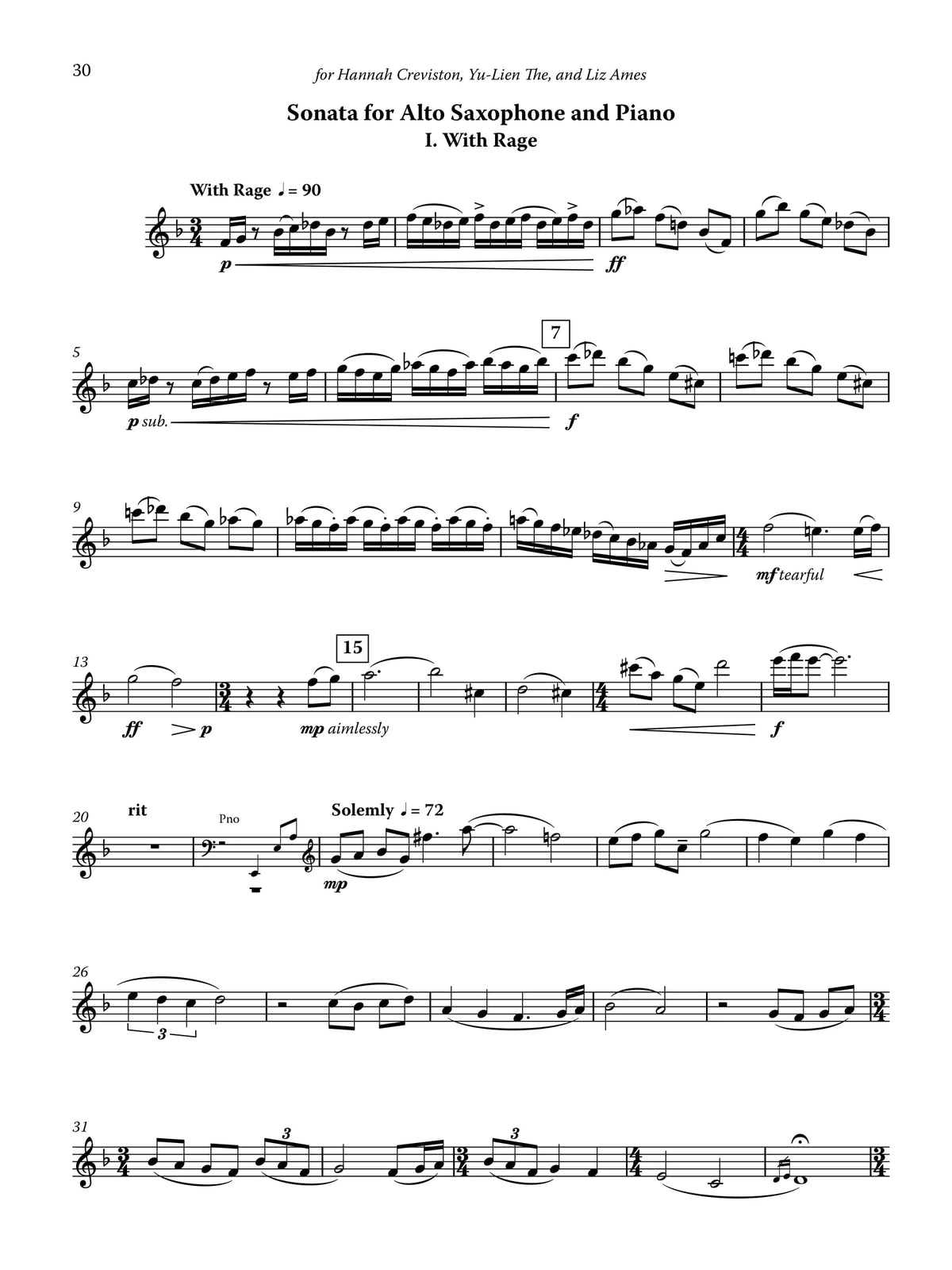 Arias: Thirteen Etudes, and Sonata for Alto Saxophone and PIano.