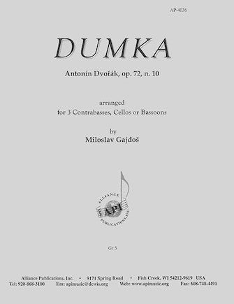 Dvořák: Dumka, Op. 72, No. 10 (arr. for 3 Double Basses)