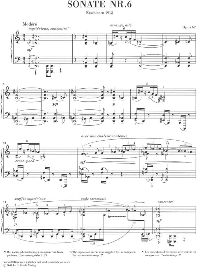 Scriabin: Piano Sonata No. 6, Op. 62 – Ficks Music