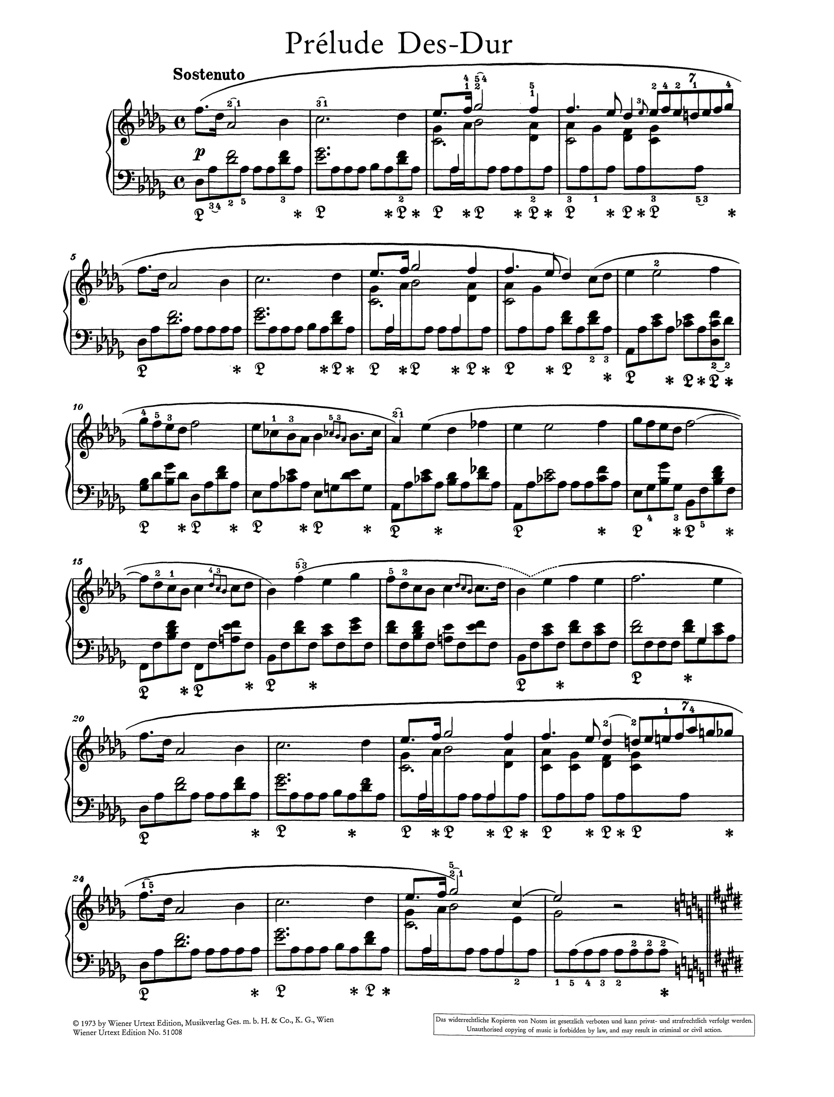 Chopin: Prélude in D-flat Major, Op. 28, No. 15 (