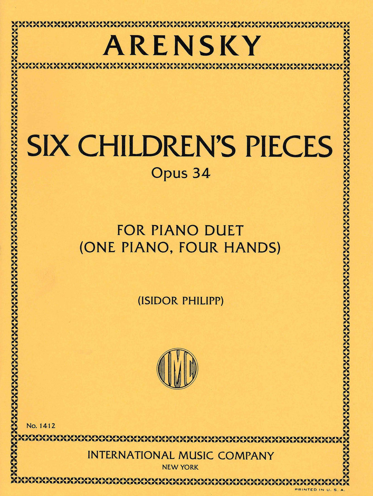 Arensky: 6 Children's Pieces, Op. 34