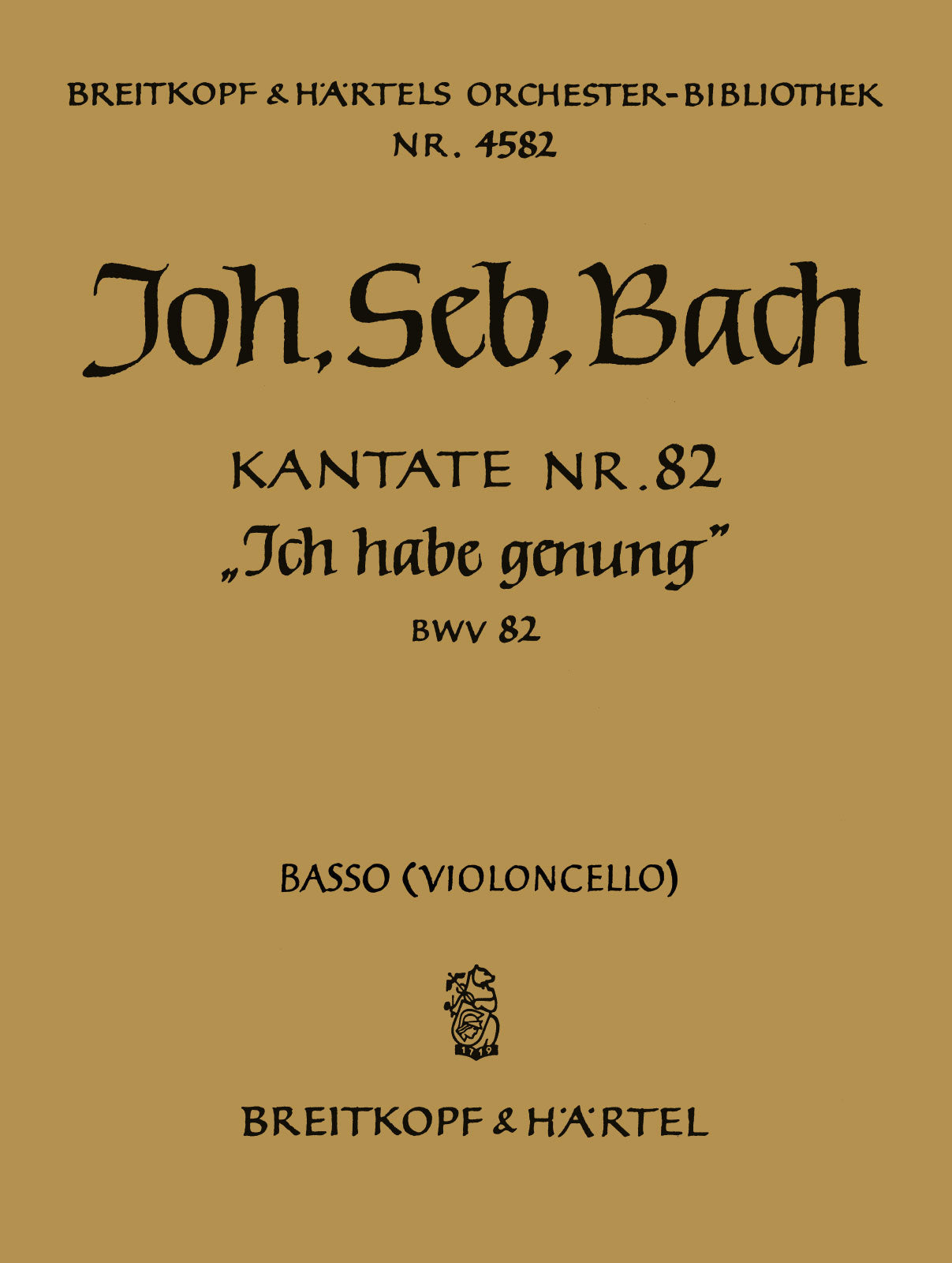Bach: Ich habe genug, BWV 82 (version for Bass)
