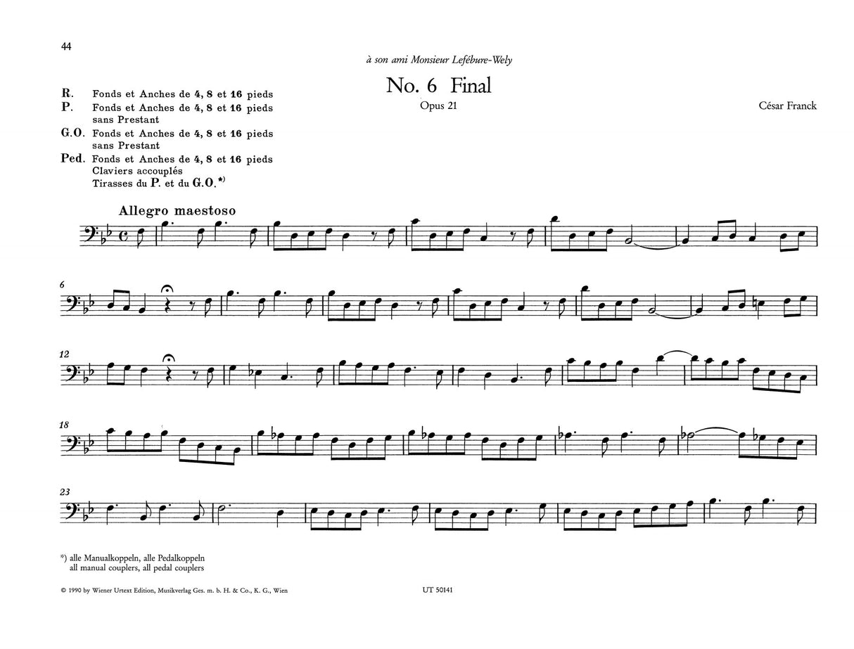 Franck: 6 Pièces Pour Grand Orgue - Part 2 (Opp. 19-21)