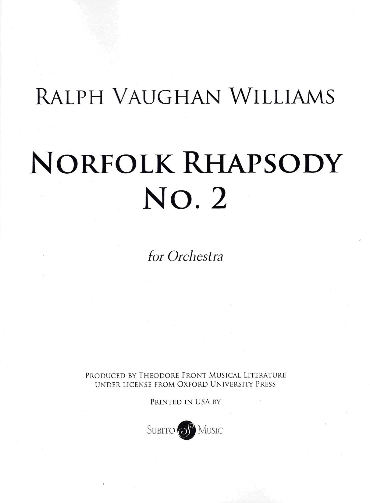 Vaughan Williams: Norfolk Rhapsody No. 2