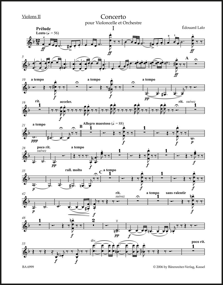 Lalo: Cello Concerto in D Minor