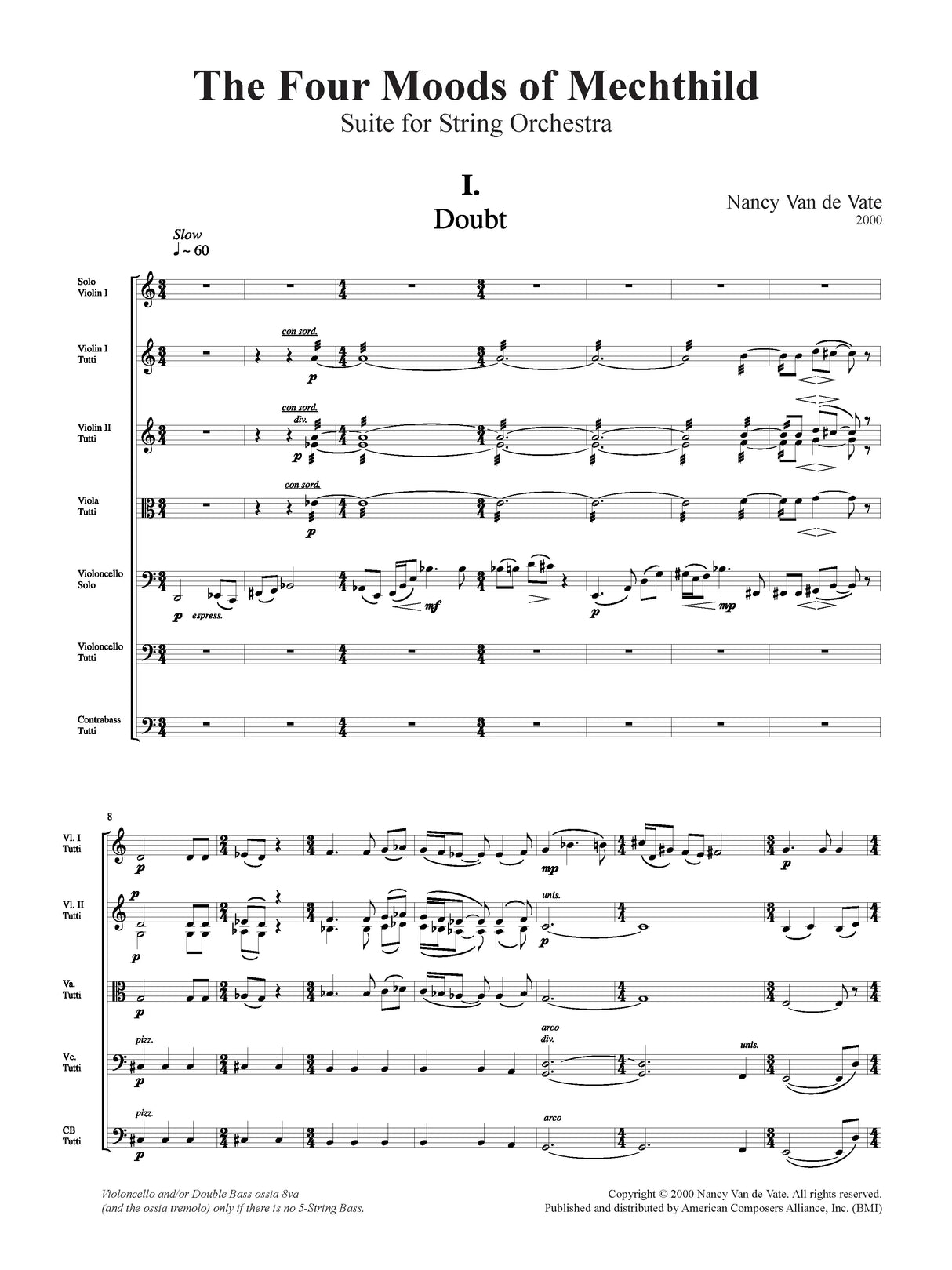 Van de Vate: The Four Moods of Mechthild: Suite for String Orchestra