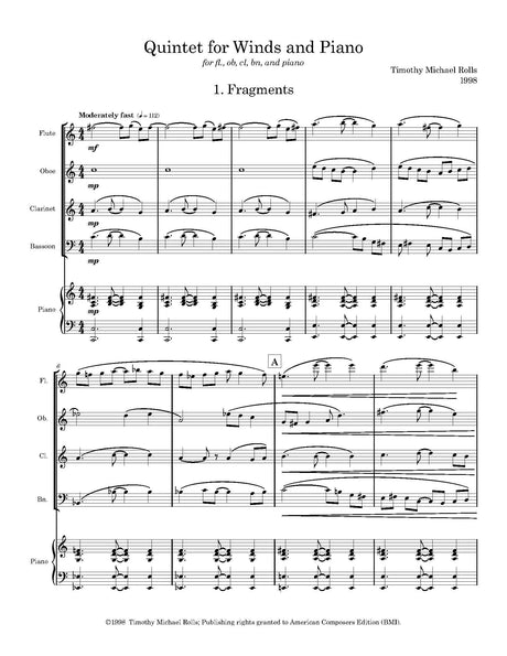 Rolls: Quintet for Winds and Piano