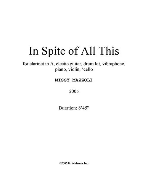 Mazzoli: In Spite of All This