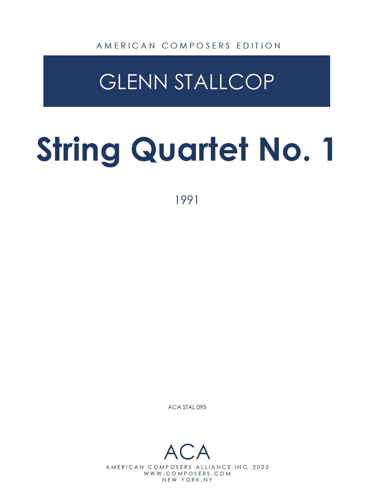 Stallcop: String Quartet No. 1
