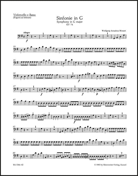 Mozart: Symphony No. 10 in G Major, K. 74