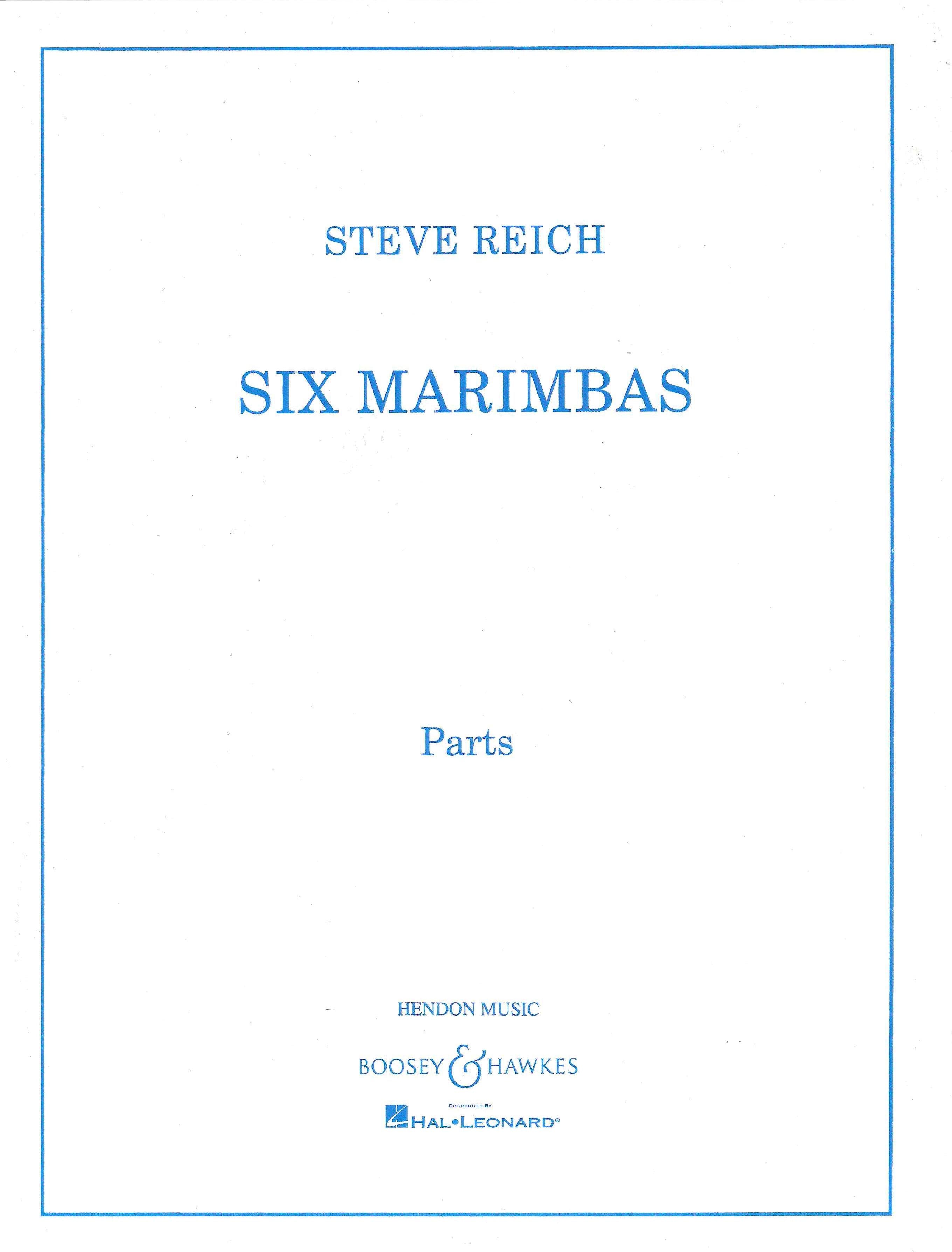 Reich: Six Marimbas – Ficks Music